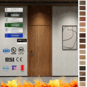 Premium Fire Rated Door options! China’s EI30/EI60 certified wooden fire doors for hotels and apartments. Safety and style in one.