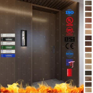 High-quality UL Listed wood doors with fire resistance and superior sound insulation. Ideal for hotel entrance applications.