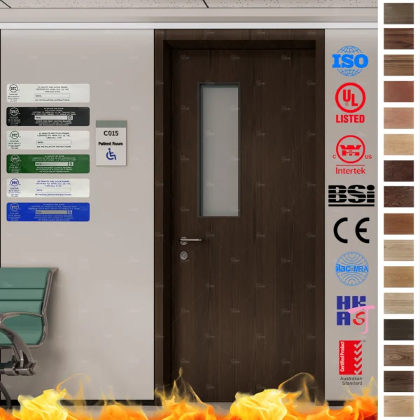 High-quality Fire Rated Door for hospitals. Hygienic, wooden, and ideal for medical clean patient rooms.