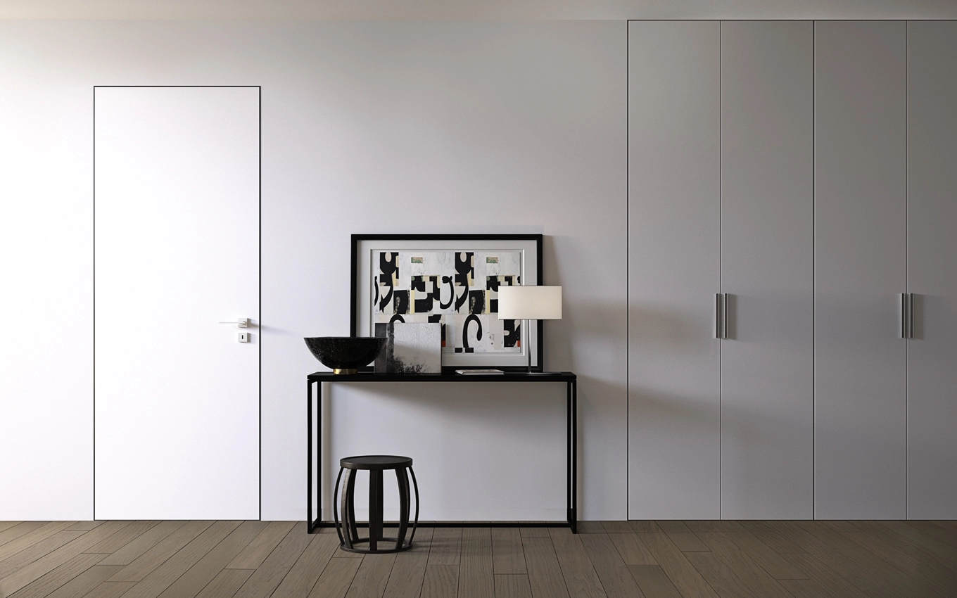 Sleek and modern flat door design for contemporary interiors.