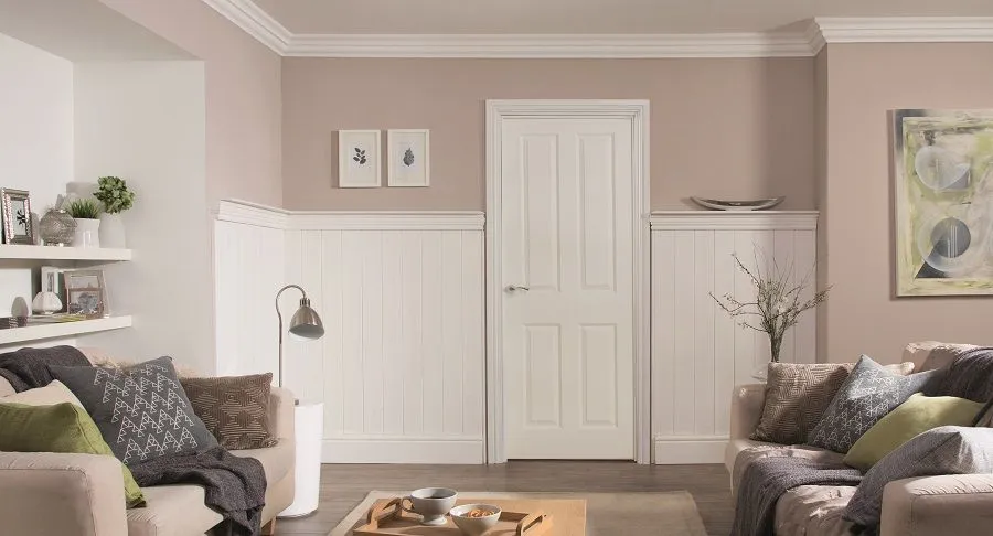 Close-up of a flat door with clean lines and a matte finish.